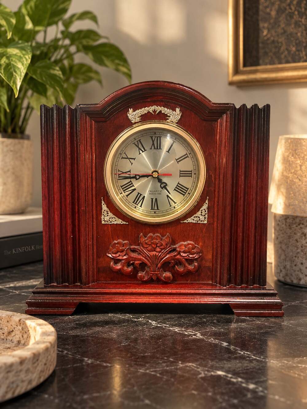 Vintage Wooden Mantel Clock